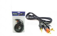 CABLE RCA 2X1 PLUG 5M 0257 COD.1296 RST PUNTA ROJA Y DORADO EN B